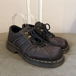 Dr Martens DMS Shoes Mens 9 Womens 10 Brown Leather Chunky Oxford Lace Up 11306